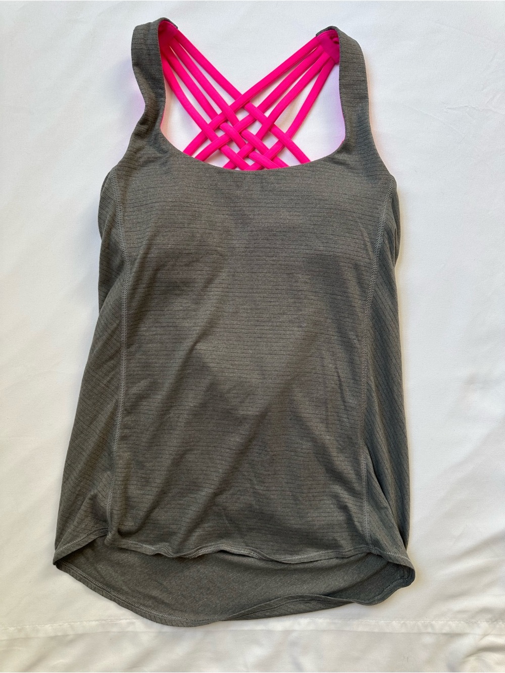 lululemon athletica Gray Tank with Bright Pink Bra